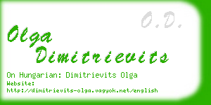 olga dimitrievits business card